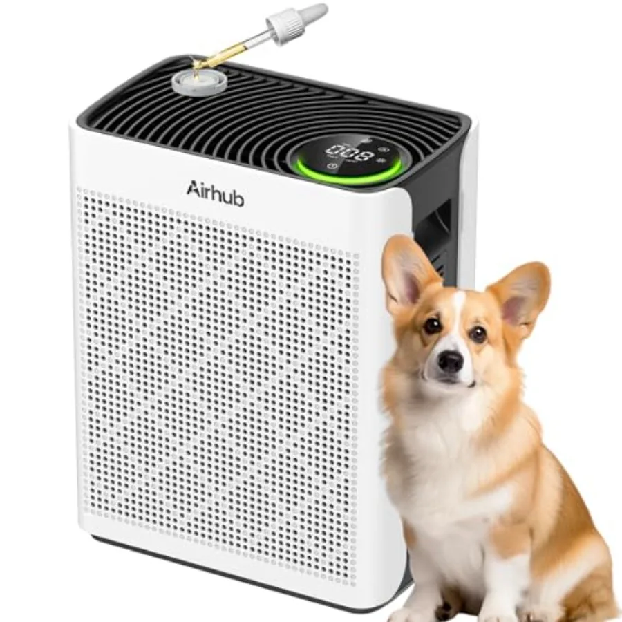 Home air purifier for large rooms: HEPA + activated carbon + washable pre-filter, 20dB quiet sleep mode, PM2.5 sensor, removes