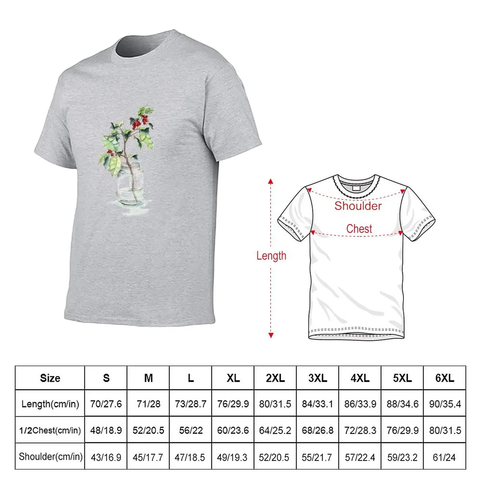 Christmas Holly T-Shirt cute clothes korean fashion plain t shirt for men