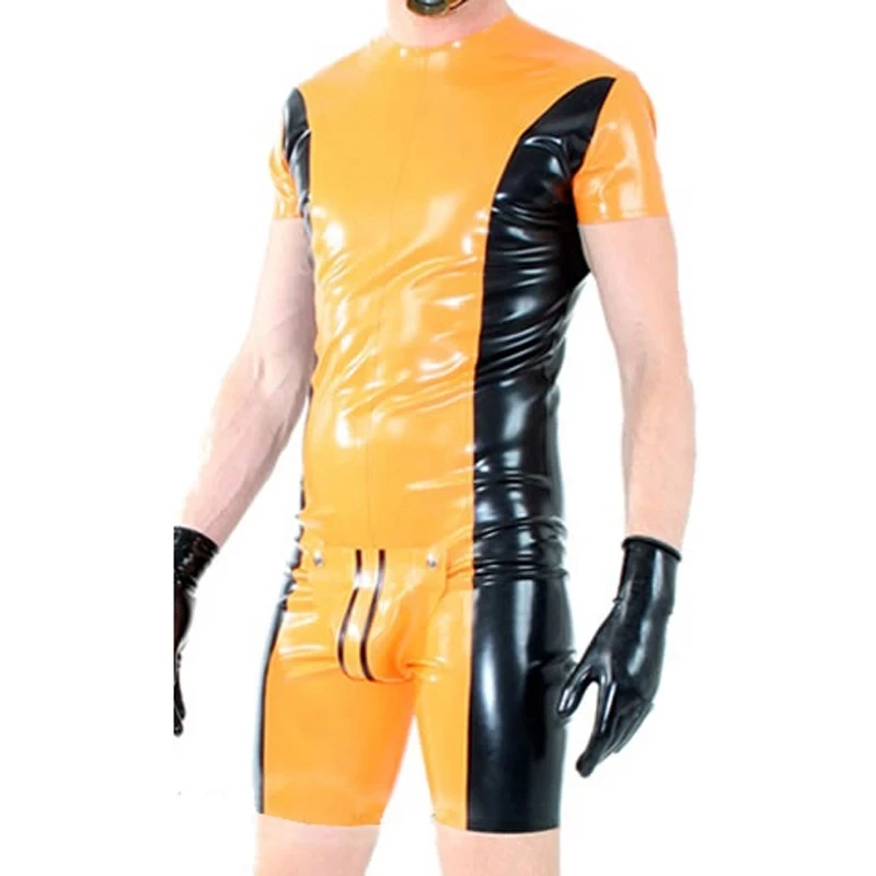 

Sexy Latex Surfsuit with Back Shoulder and Crotch Zipper Codpieces Rubber Catsuit Body Suit Bodysuit for Men Cosplay Costumes