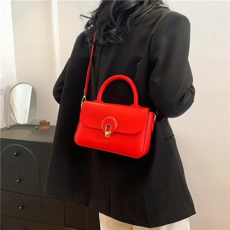 Ladies Bags On Sale 2024 High Quality Pu Leather Fashion New Solid Hasp Square Shoulder Messenger Bags Advanced And Versatile