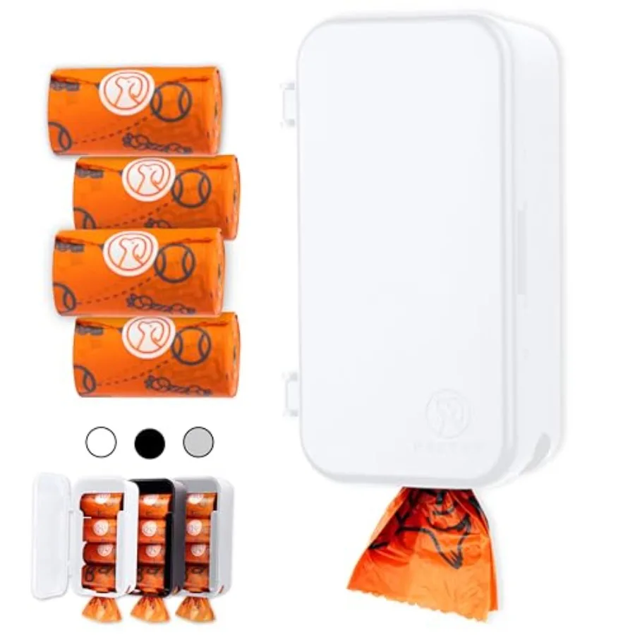 

Dog Poop Bag Dispenser Outdoor or Indoor Pet Waste Bag Dispenser Station StickOn or ScrewOn Wall Mount Poop Bags Storage Outdoo