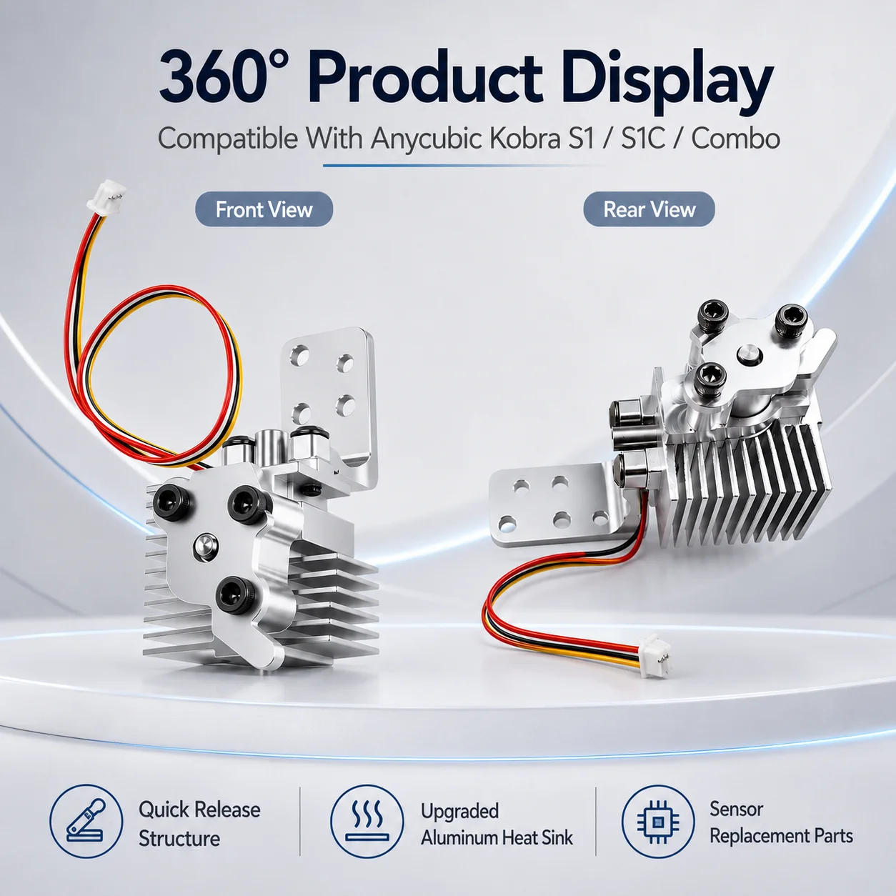 Schnellwechsel-Hotend-Upgrade-Kit Kompatibel mit Anycubic Kobra S1 S1C Combo Aluminium-Kühlkörper Sensor-Ersatz 3D-Drucker – Detail 4