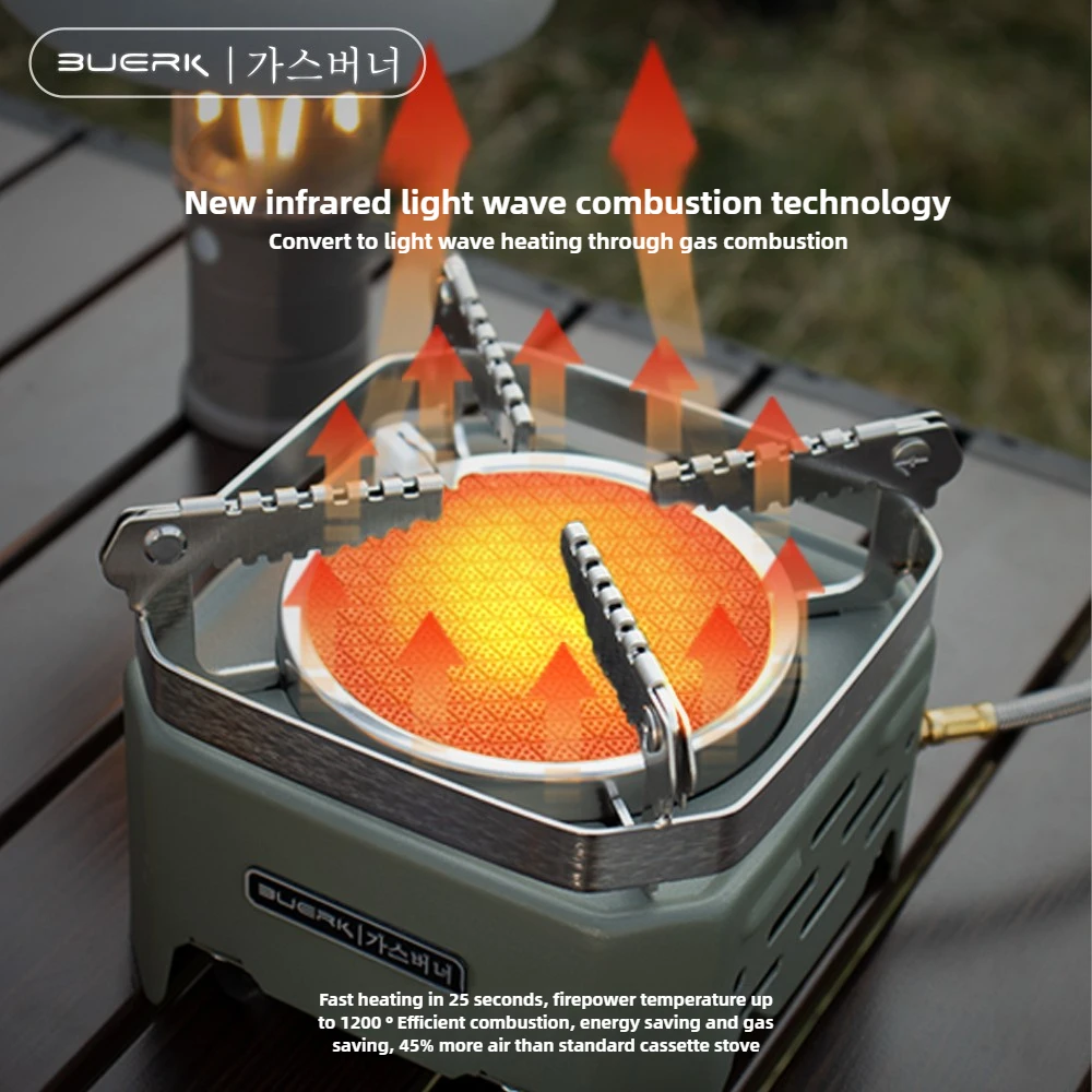 New 4000W Outdoor Infrared Stove Energy Conservation High Firepower Camping Stove Split Type Furnace Windproof Stove Head