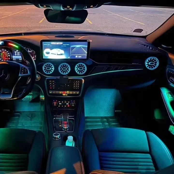 

Оптовая продажа, 12-цветное внутреннее окружающее освещение для Mercedes Benz A/B-класса W176 W246 CLA W117 GLA W156, дверные фонари, подножки