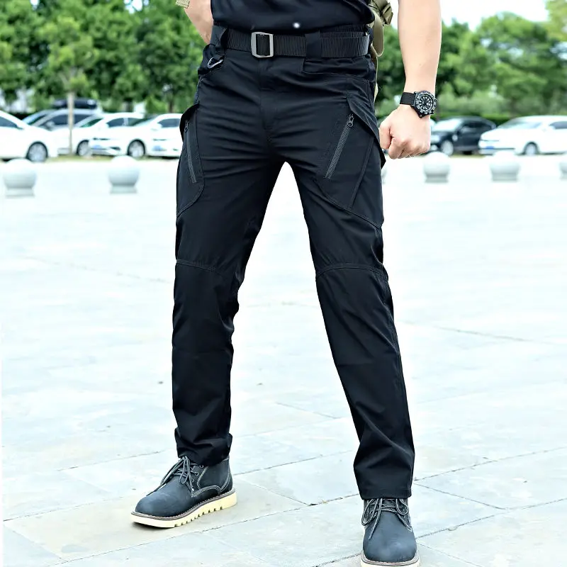 Casual Trousers Outdoor Sex Open Crotch Erotic Tactical Pants Summer Quick-Drying Thin Waterproof Charging Sweatpants Overalls