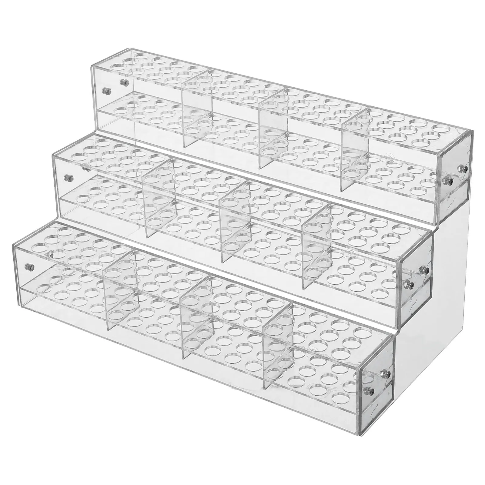

Acrylic 144-Slot Pen Holder Clear Tiered Desktop Organizer Makeup Brush Display Stand Transparent Pencil Rack Art Supplies