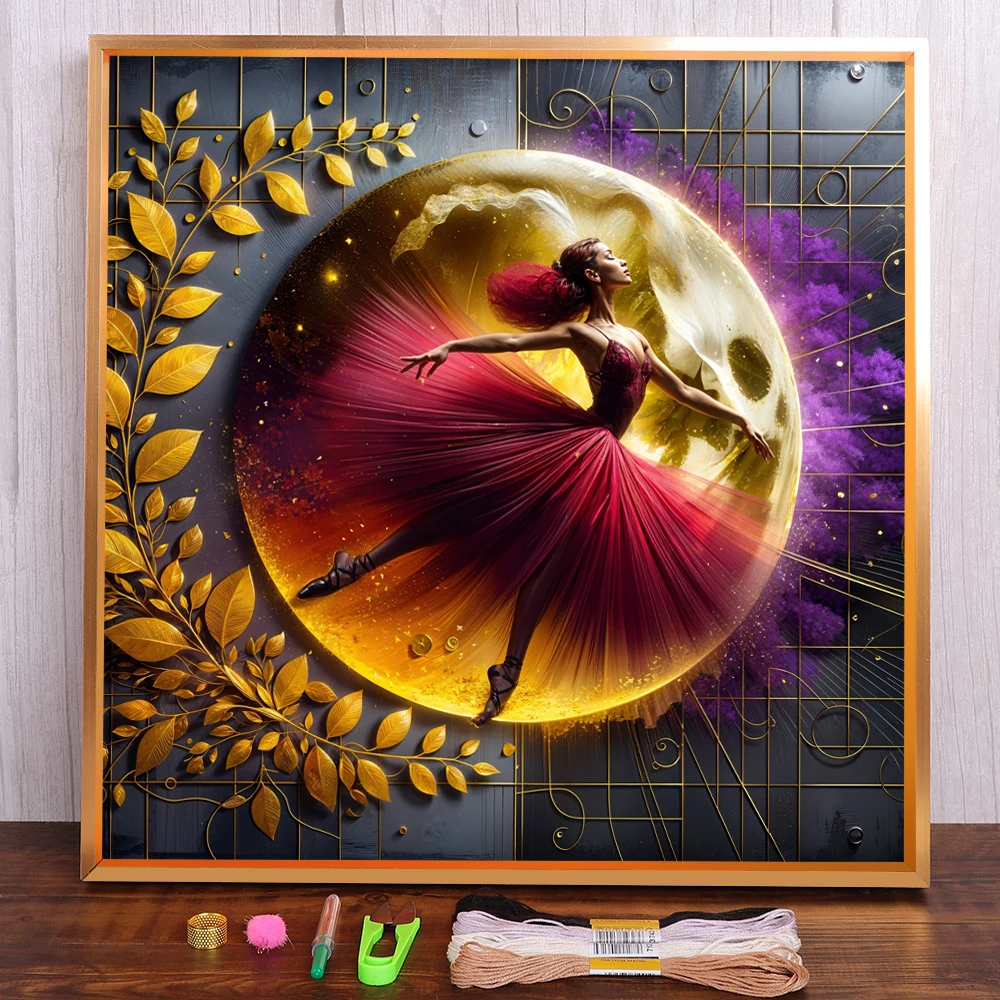 

Portrait Ballet Girl Pre-Printed Cross Stitch Set Embroidery Handmade Handicraft Needlework Knitting Package Promotions Stamped