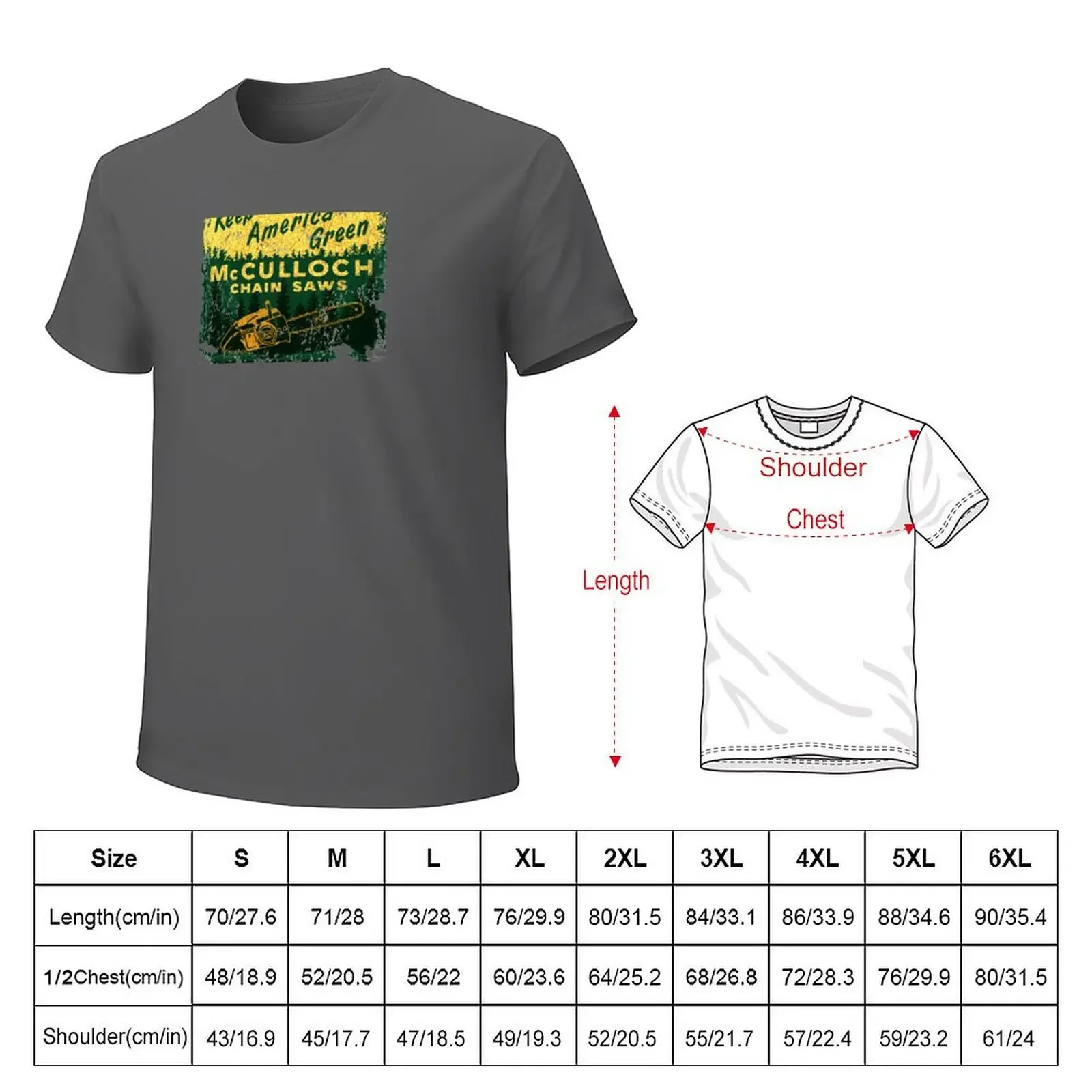 McCulloch Chinsaws USA T-shirt summer tops sports fans funnys for a boy mens graphic t-shirts big and tall