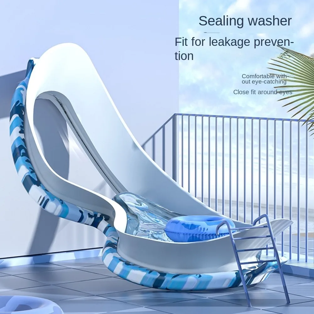 

Очки для плавания в большой оправе, противотуманные очки с затычкой для ушей, очки для плавания ярких цветов, комплект очков для дайвинга с широким обзором для детей