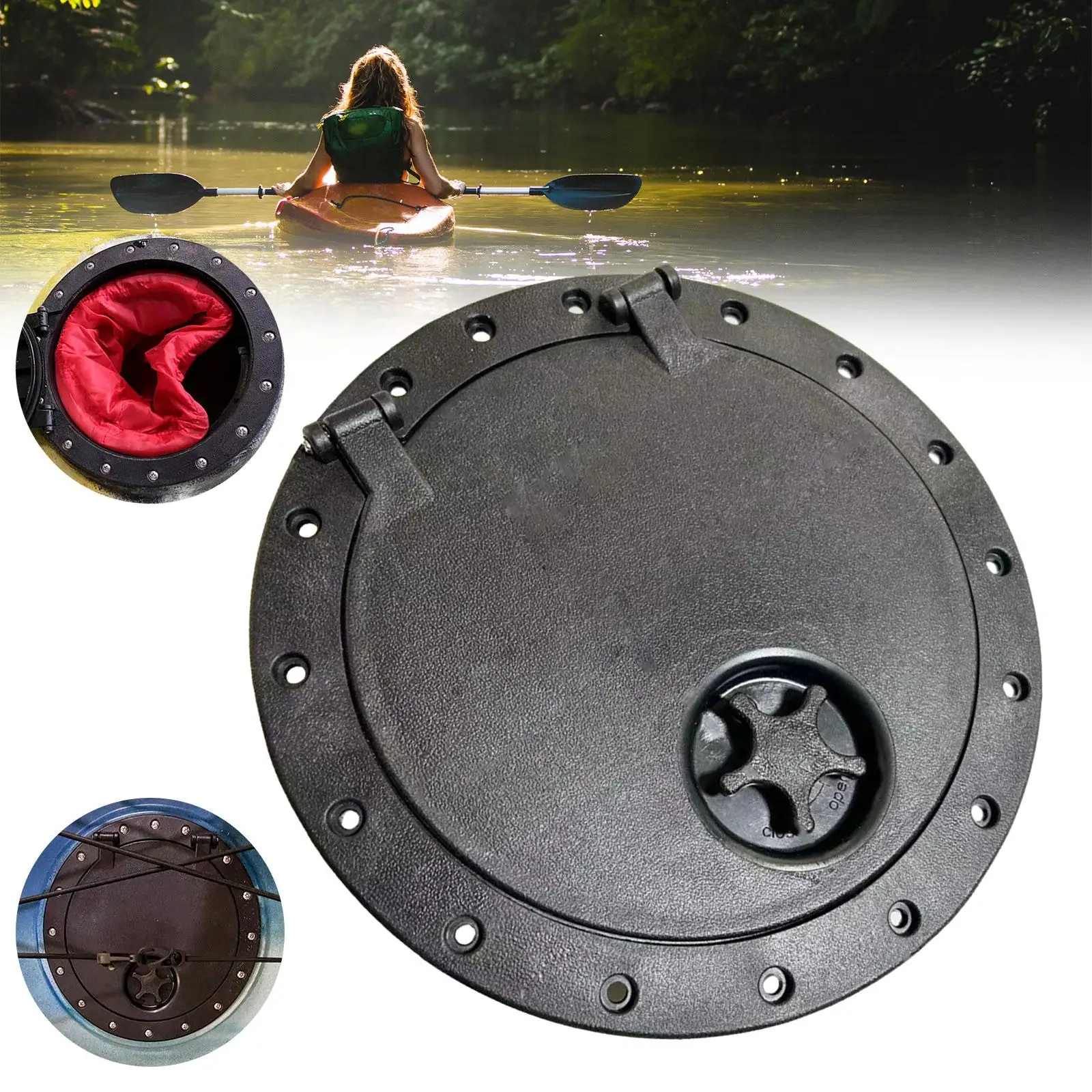 Kayak Hatch Deck Cover Deck Bucket Cover Hardware Sailing Lid Deck Plate Cover for Rigging Fishing Inflatable Boat Boat Yacht