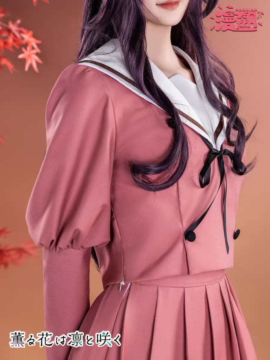 Costume de cosplay Anime The Fragrant Flower Blooms with Dignity, personnage Waguri Kaoruko, chemise, robe, nœud papillon, uniforme scolaire pour femmes