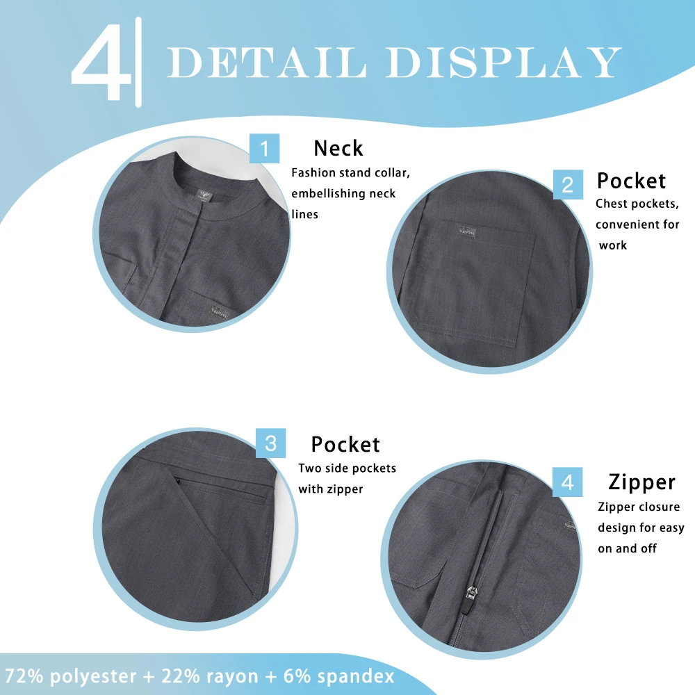 Mode bodysuit High-end werkkleding Arts Jumpsuits Korte mouw Operatiekameruniformen Arts Verpleegkundige Scrub Overalls