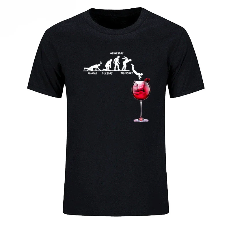 New Wine cup Casual TShirt Short Sleeve Men T-shirt Cotton Man's T shirt Drunk Tee Alcohol Drinking clothes Plus Size Tops