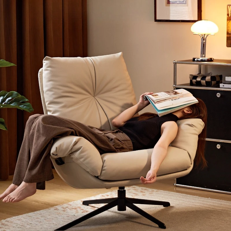 Divano monoposto per la casa, riposo per ufficio, soggiorno, balcone, girevole, per il tempo libero, comoda sedia tigre pigra, lusso leggero italiano