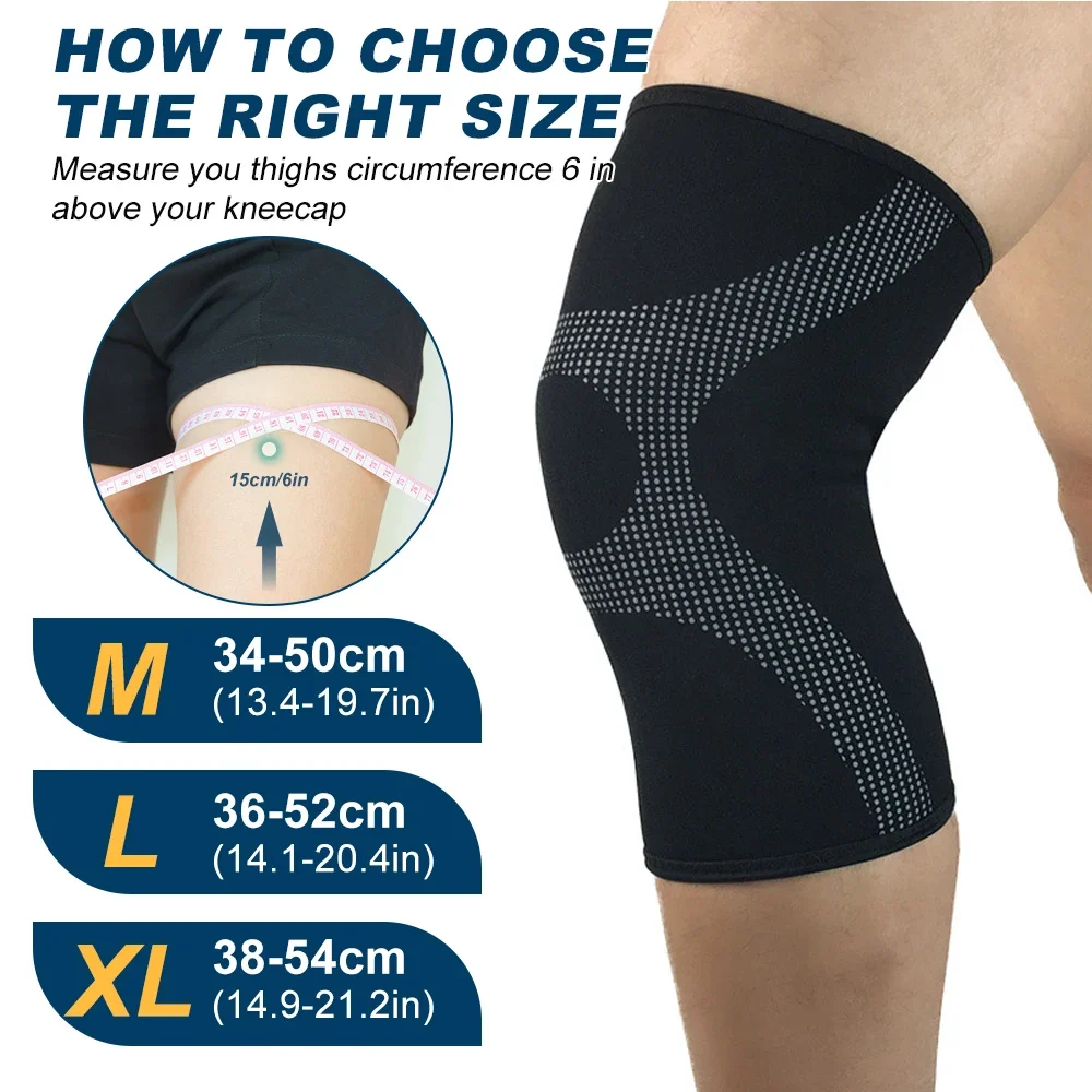 1 PCS Compression Knee Brace Support Sleeves for Running, Working Out, Weight Lifting, Meniscus Tear, ACL, Arthritis Pain Relief