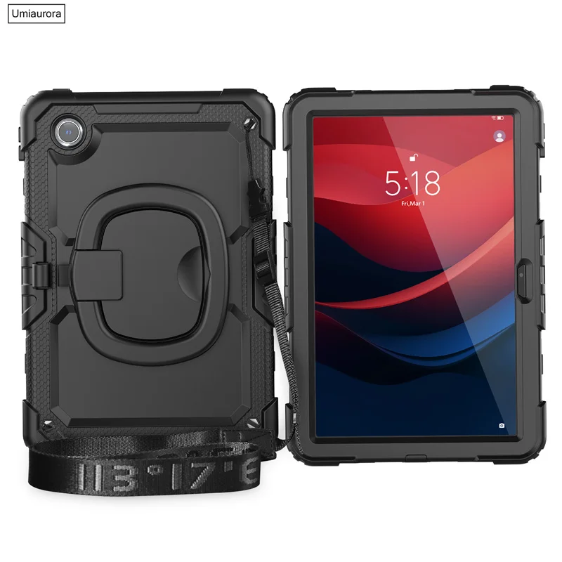 

For Lenovo Tab M10 Plus 3rd Gen 10.6 TB128FU X606F 10.1 inch TB328FU X306F Handle Stand Strap Shockproof Tablet Case Armor Funda