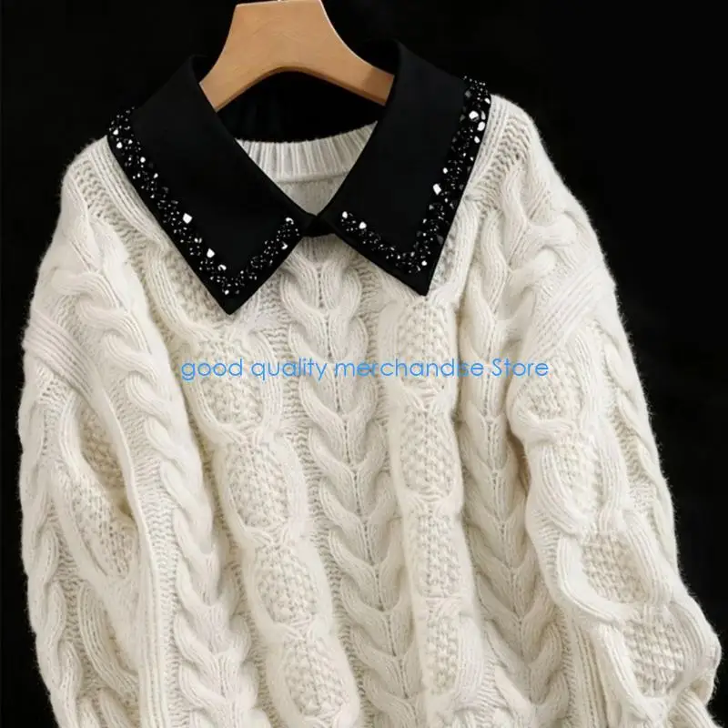 y5jd-japanese-fake-collar-for-blouses-removable-pearls-beads-trim-polyester-light-weight-accessory