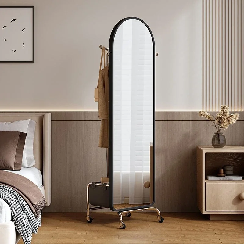 

Rotatable hanger, vertical full-body mirror, floor-to-ceiling household mobile integrated