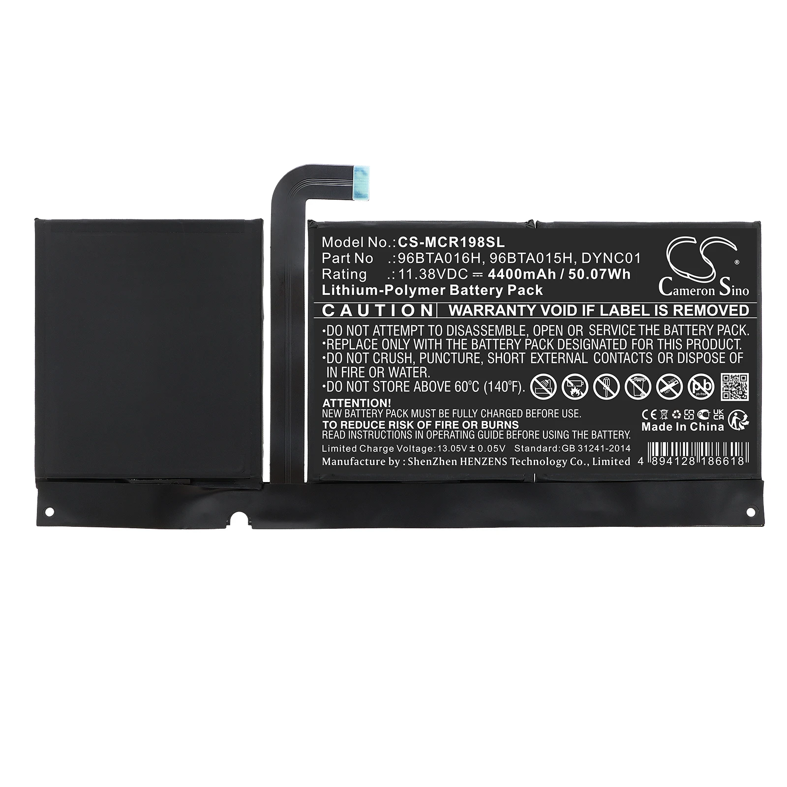 Batterie pour tablette Li-Polymer pour Microsoft, 11,38 V, 4400 mAh, modèles compatibles : 1982, 1983, Surface Pro 8