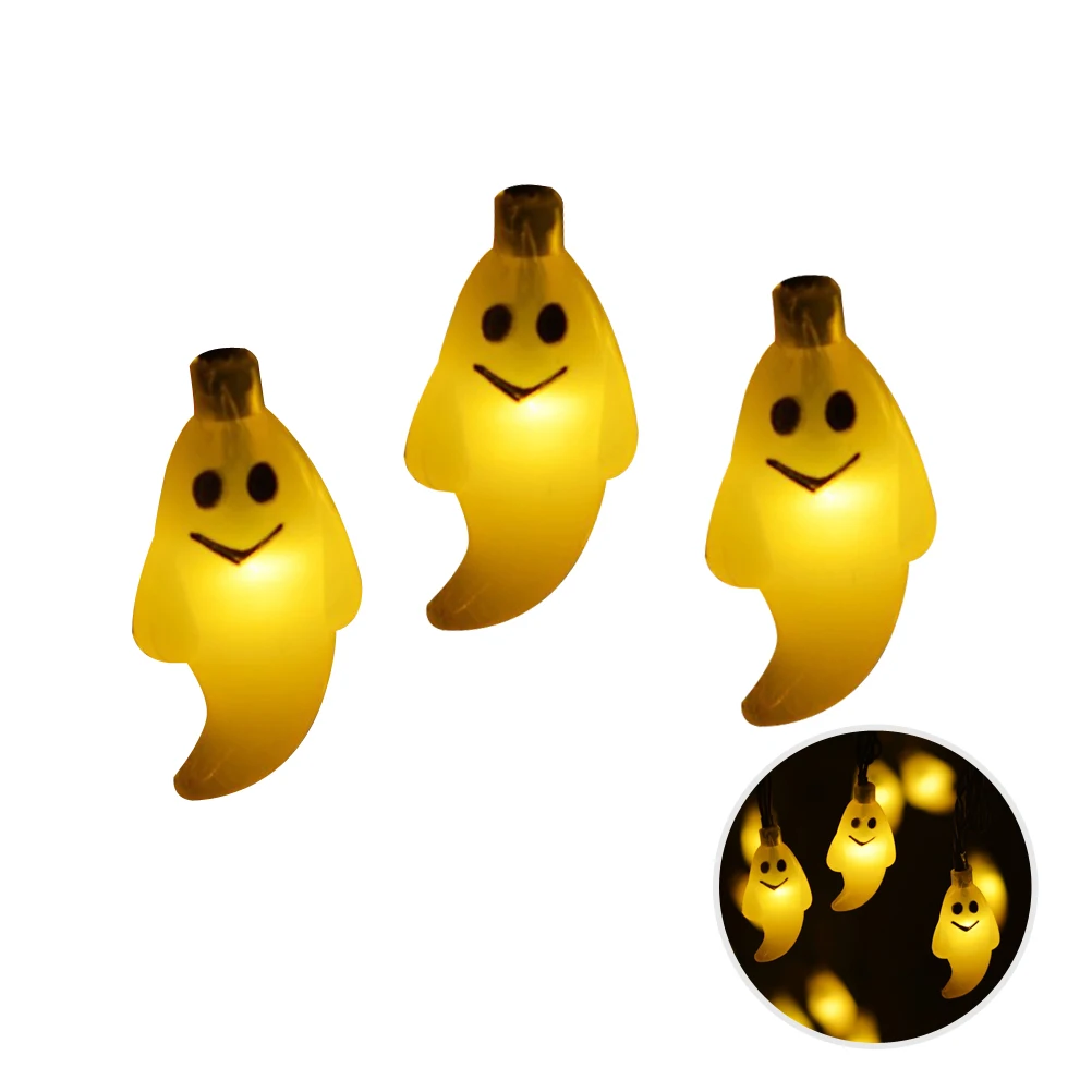 

LED Ghost Light String Halloween Decoration Outdoor Solar Lights Decorations up White Hanging Yard