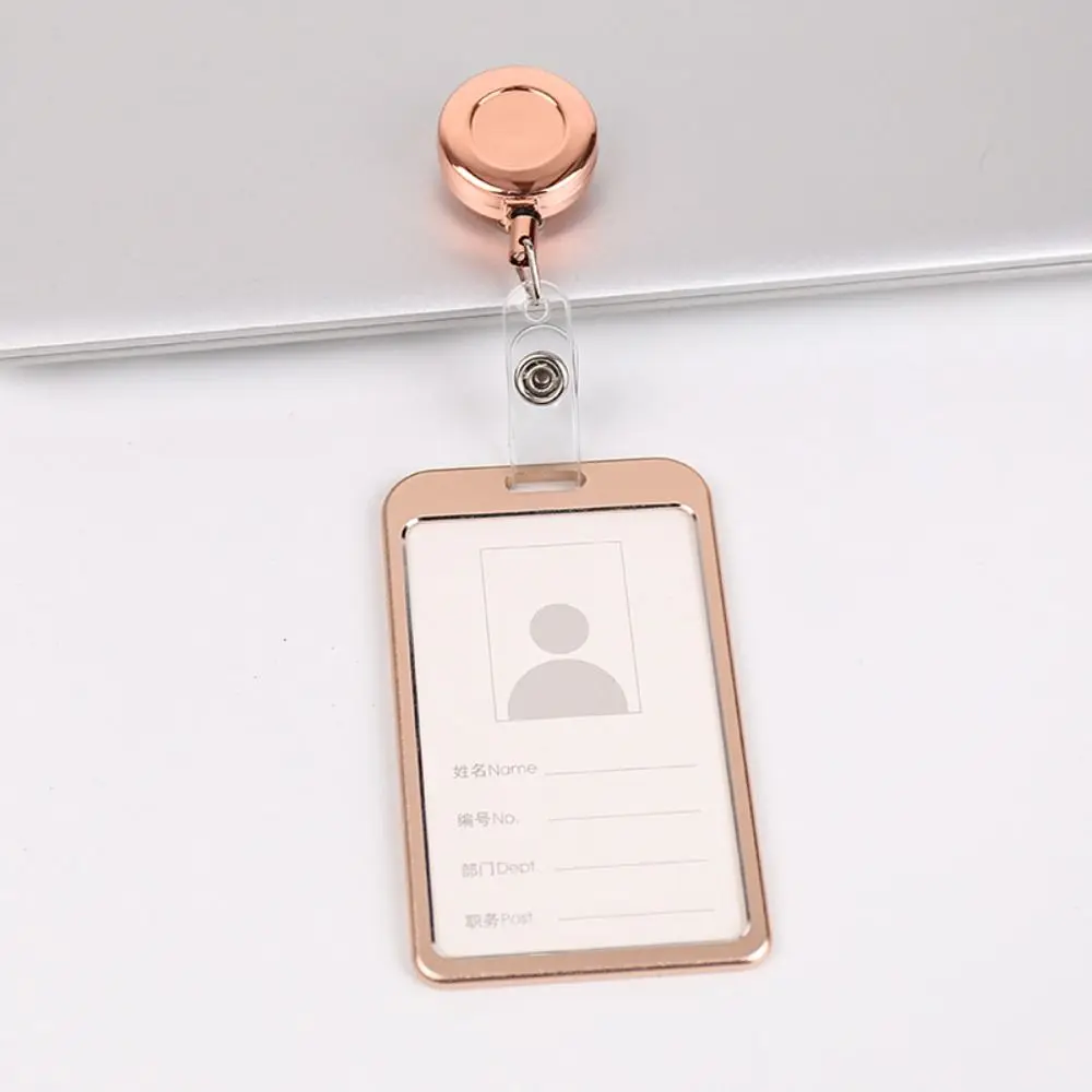 Card Holder ID Card Clips Bus Card Aluminum Alloy Card Cover Horizontal Card Protector Vertical Card Cover Simple Card Case