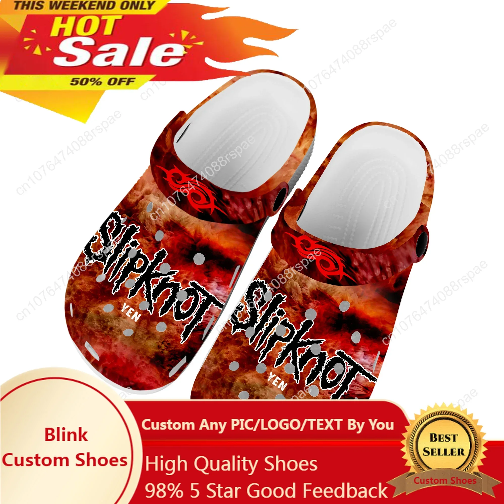 

Slipknots Heavy Mental Band YEN Home Clogs Custom Water Shoes Mens Womens Teenager Garden Clog Breathable Beach Hole Slippers