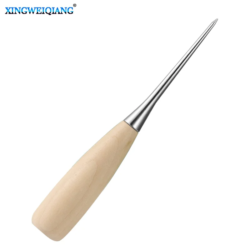 Handmade Shoe Threading Needle With Wooden Handle and Cone-Shaped Tip Comes With a Protective Cover Suitable for  Leather Work