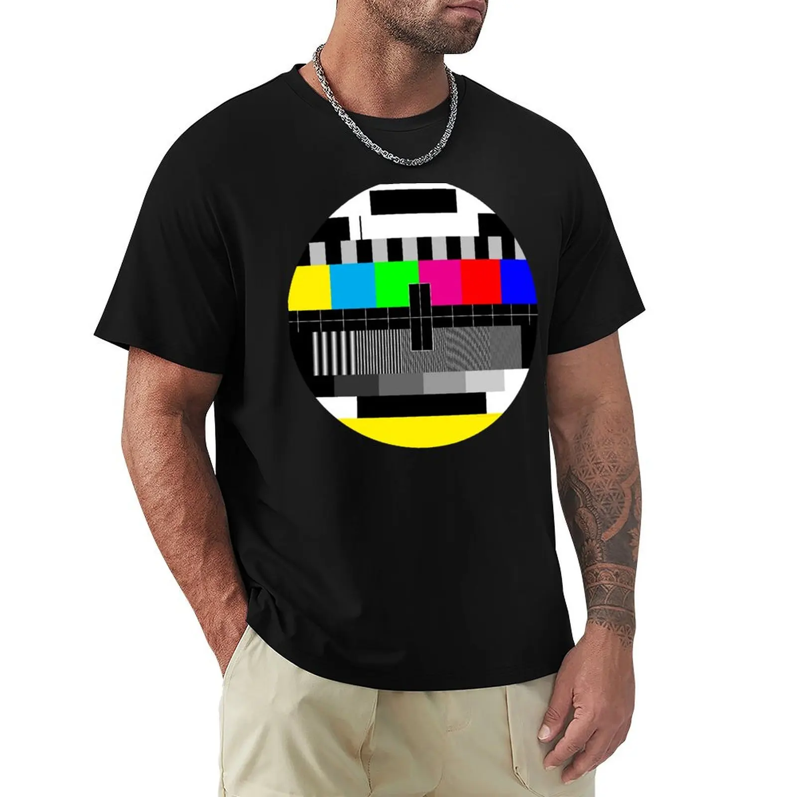 TV test pattern World Transmission T-Shirt Plus Size Short Sleeve T-Shirt