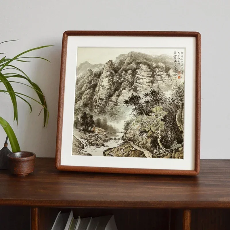 Solid Wood Picture Frame, Decor Honors Certificate, Square, High-grade, Black Walnut, Photo Frame Gift, 20x20 cm, 25x25cm