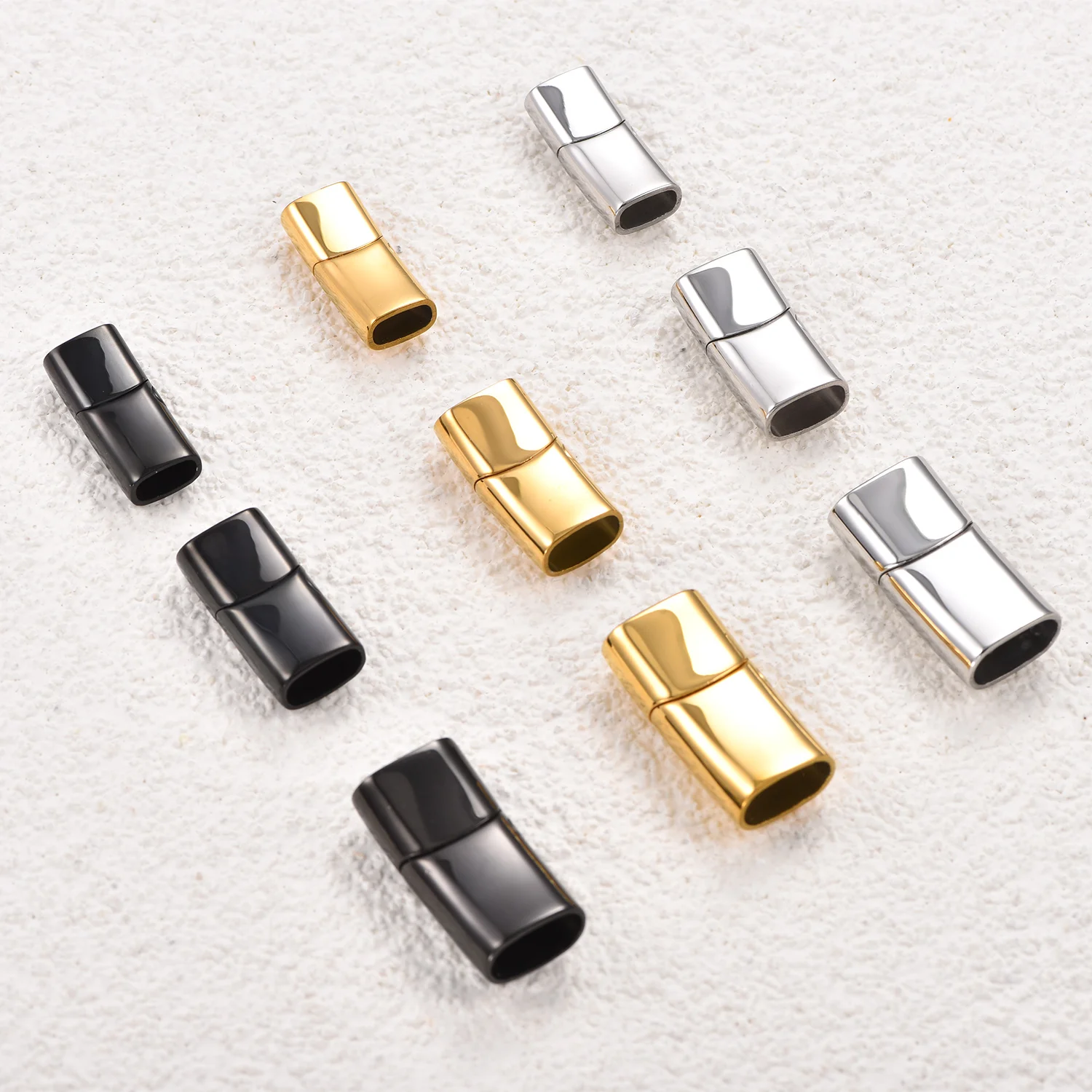 1 Stück 8*4/10*5/12*6MM Edelstahl Magnetverschluss Schnalle Lederband Armband Verschluss Verbinder DIY Schmuckherstellungszubehör – Detail 1
