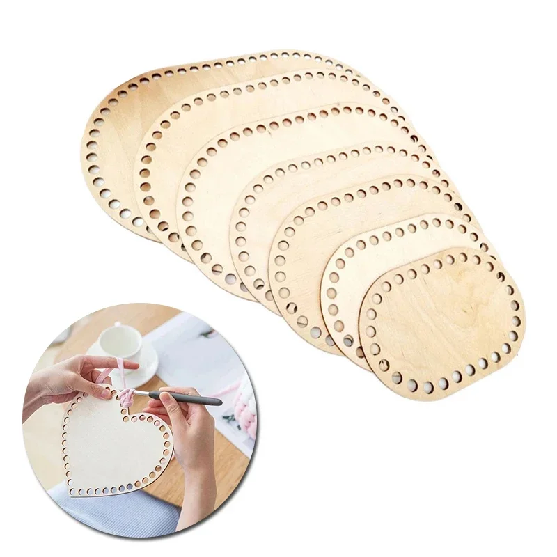 Crochet Basket Base Oval Blank Solid Natural Wooden Basket Bottom for Diy Basket Weaving Supply Craft Making Home Decoration