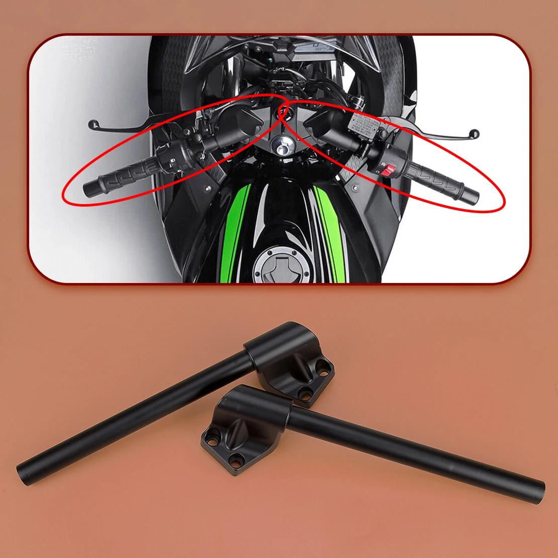 1 Pair Motorcycle Left & Right Handlebar Fit for Kawasaki Ninja 300 300R 2013-2017 EX250 250 250R 2008-2010 2011 2012 Durable