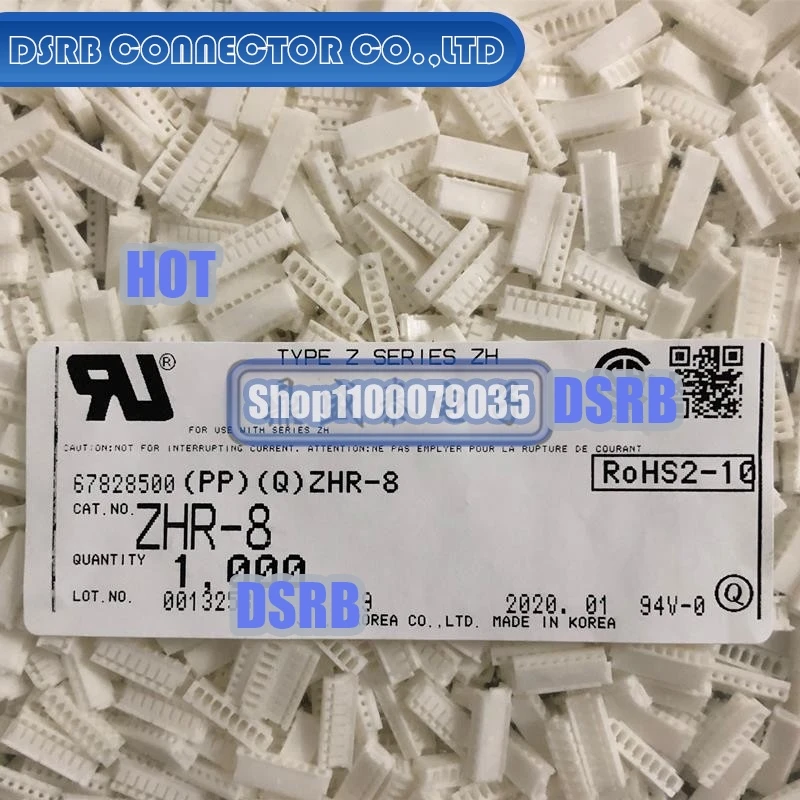100pcs/lot ZHR-8 Plastic shell 8P 1.5MM legs width 100% New and Original connector new original connector new original