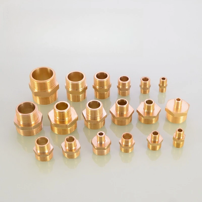 Adaptador de acoplamiento rápido de conector de boquilla hexagonal de tubo de latón 1/8 1/4 3/8 1/2 3/4 1 conector de rosca macho a macho para agua, aceite y Gas