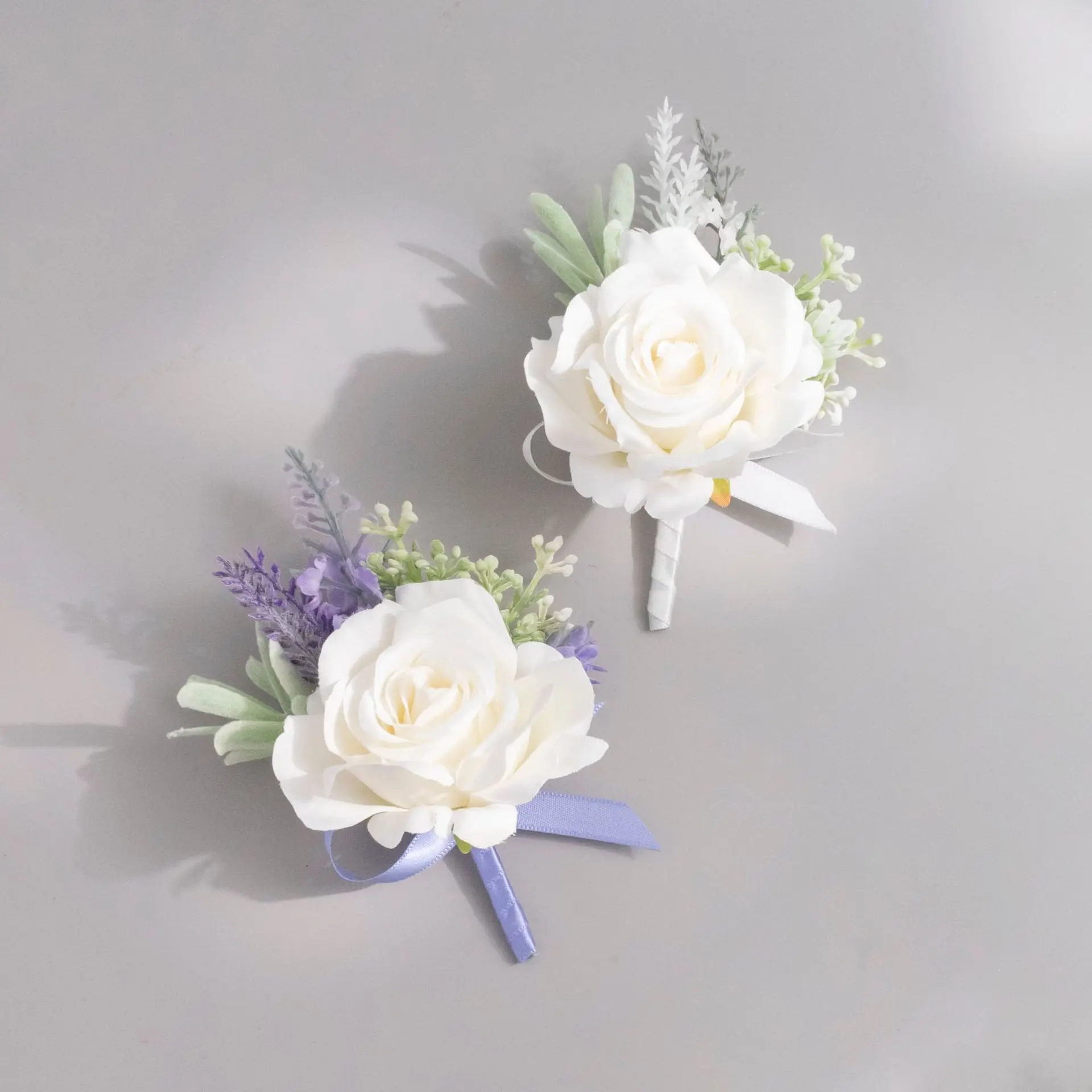 1Pcs Simulation Rose Boutonniere Wrist Corsage Artificial Flower Accessories For Bride Bridesmaid Prom Party Gift Decoration