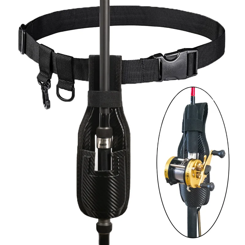 Portable Belt Rod Holder Fishing Gear Tackles Accessories Adjustable Waist Fishing Rod Holder Fishing Rod Pole Inserter