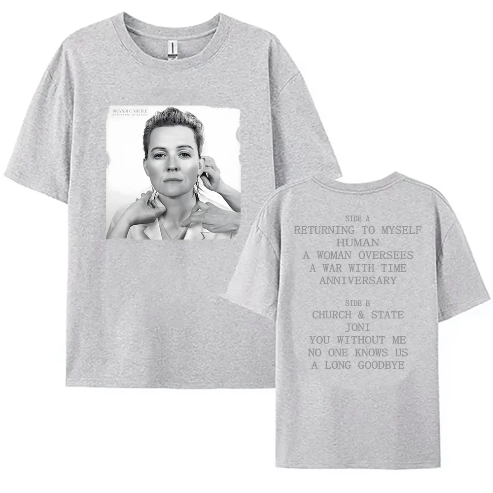Moda retornando para mim mesmo capa t brandi carlile cantor camiseta de algodão manga curta unisex streetwear solto feminino tshirts