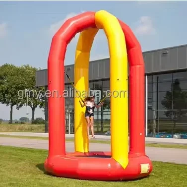 Kids Screaming Inflatable Soft Bungee Inflatable Bungee Jumping Trampoline With Air Blower