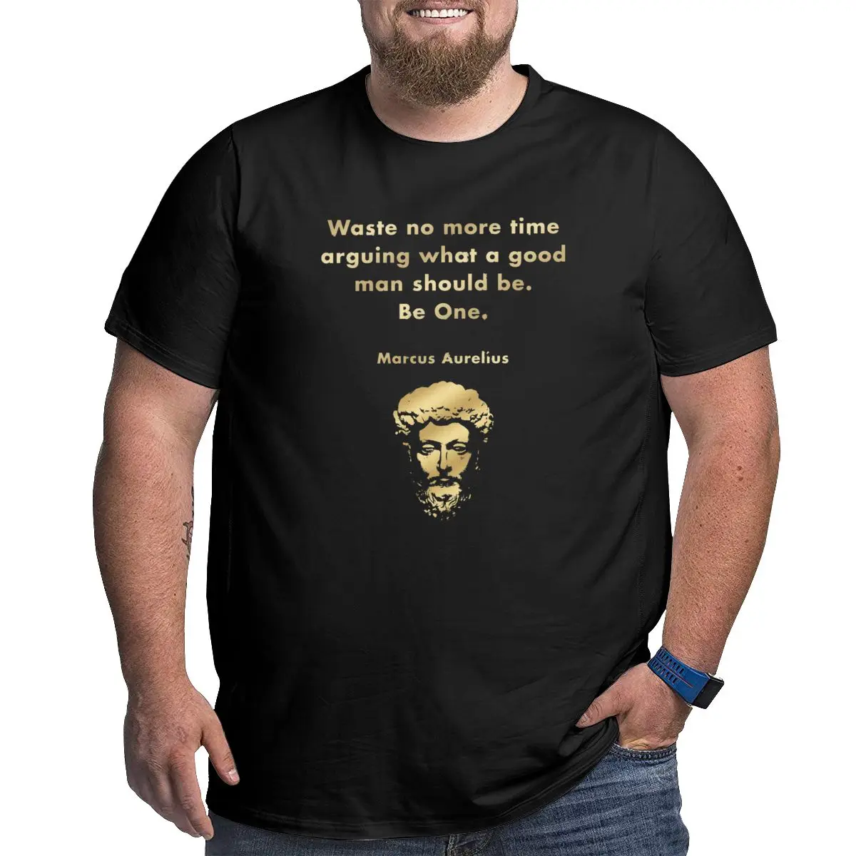 

Marcus Aurelius Stoic Quote Men's casual T Shirts t shirts for men Crewneck Big Tall Tee Shirt 4XL 5XL 6XL graphic