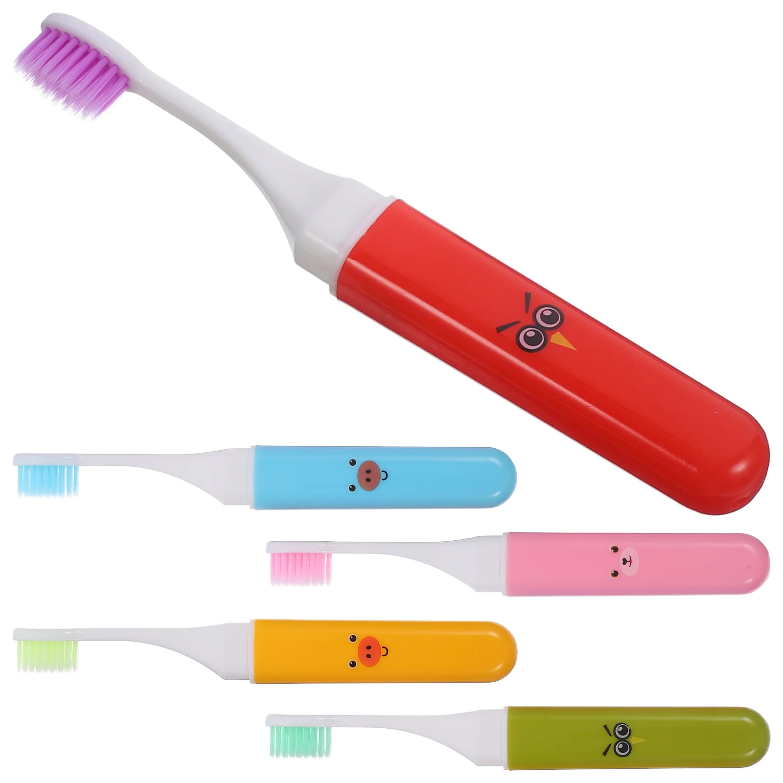 

5 Pcs Mini Children's Folding Toothbrush Travel Toothbrushes for Plastic Convenient