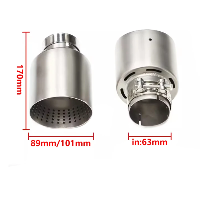 Exhaust nozzle matte silver stainless steel large diameter 101mm open car muffler system AK car muffler trim mesh tailpipe