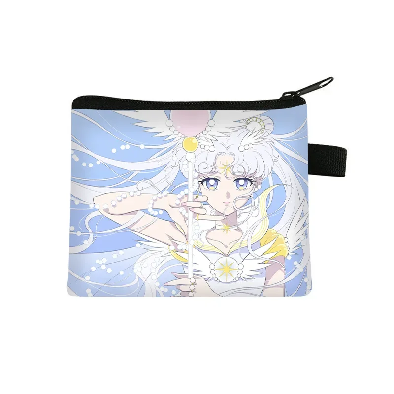 Sailor Moon Women\'s Purse Girl Cartoon Sailor Moon Printed Zipper Small Purse Student Anime Large Capacity Card Bag Coin Purse