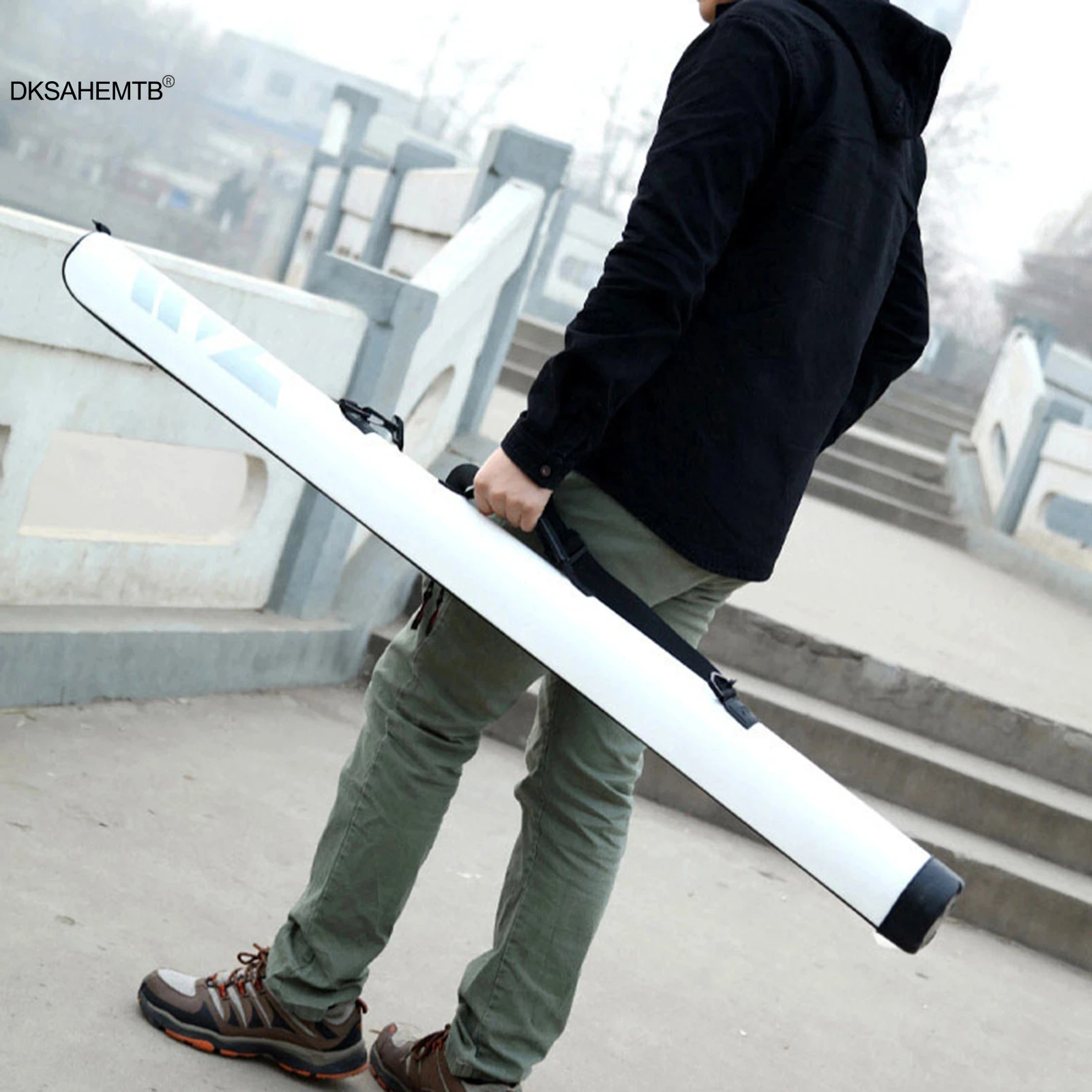 هارد شل 1.25 متر حقيبة الصيد المحمولة الصيد رود حقيبة التخزين مع اتجاهين سستة مناسبة لقضبان الصيد في الطوافات البحرية