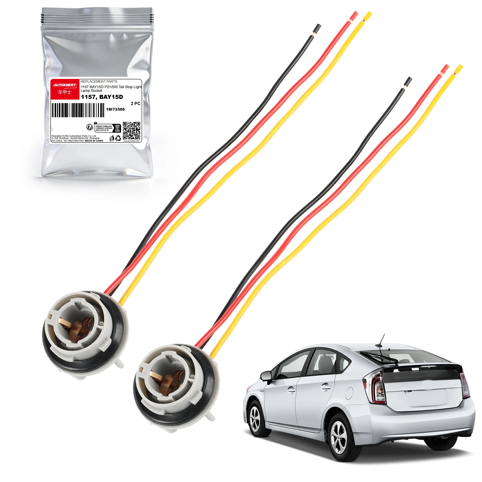 2pcs 1157 BAY15D P21/5W Rear Plastic Bulb Holder Brake Light Turn Signal Tail Light Socket Replacement For Vehicle Durable