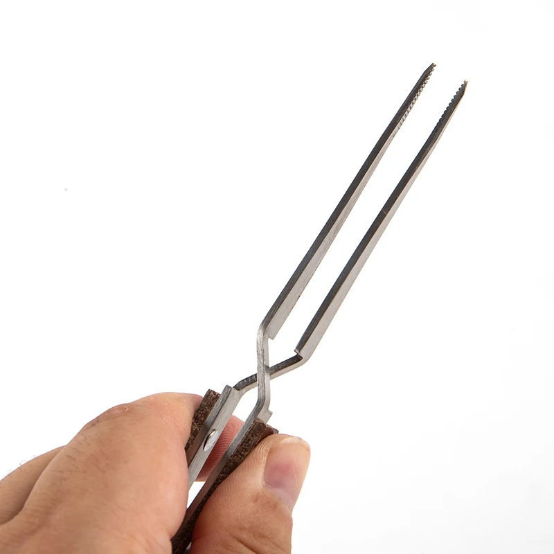 Imagem -02 - Cross Locking Lock Tweezer Auto Fechamento Jóias de Solda Craft Repair Tool Isolado Straight Elbow Tip Aço Inoxidável