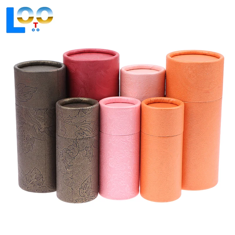 1pcs Round Cardboard Gift Box Cosmetic Essential Oil Bottle Packaging Box Lipstick Perfume Packaging Kraft Paper Tube Boxes