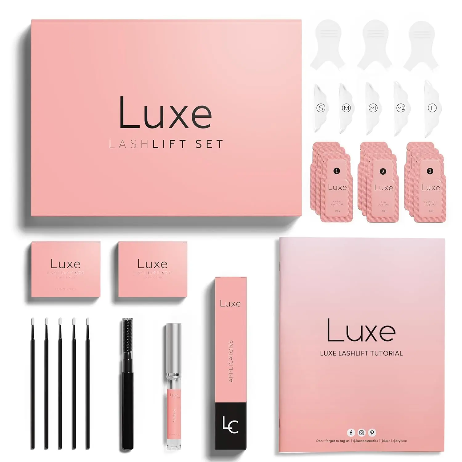 

Complete Lash Lift Kit: Pro Version for Easy Application, Long-Lasting Results up to 8 Weeks at Home with 3 Applications