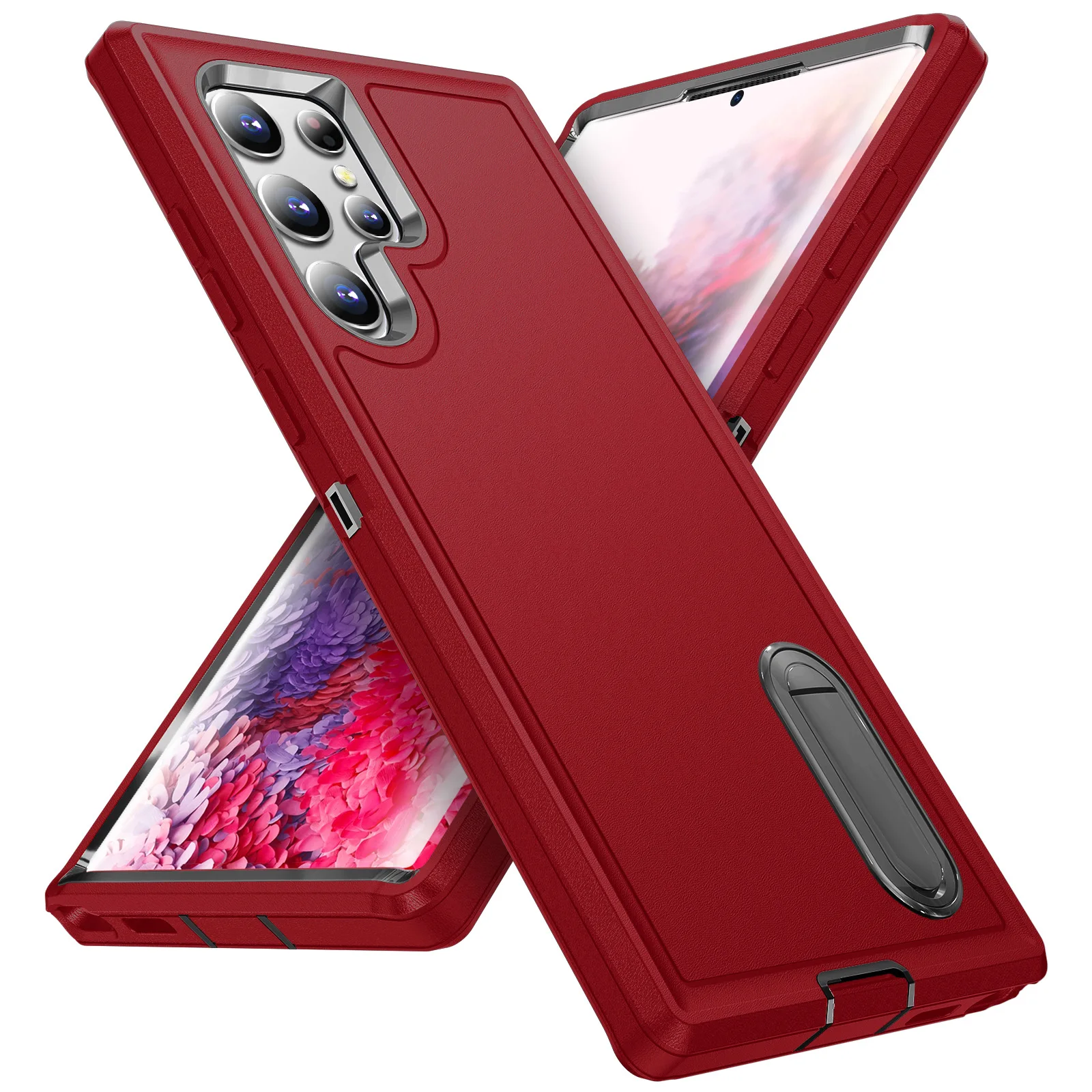 Hülle für Samsung Galaxy S26 Ultra S25 Edge S24 S23 A16 A56 Body 3-in-1 Stoßfeste Robuste Kratzfeste Schutzhülle mit Ständer – Detail 19