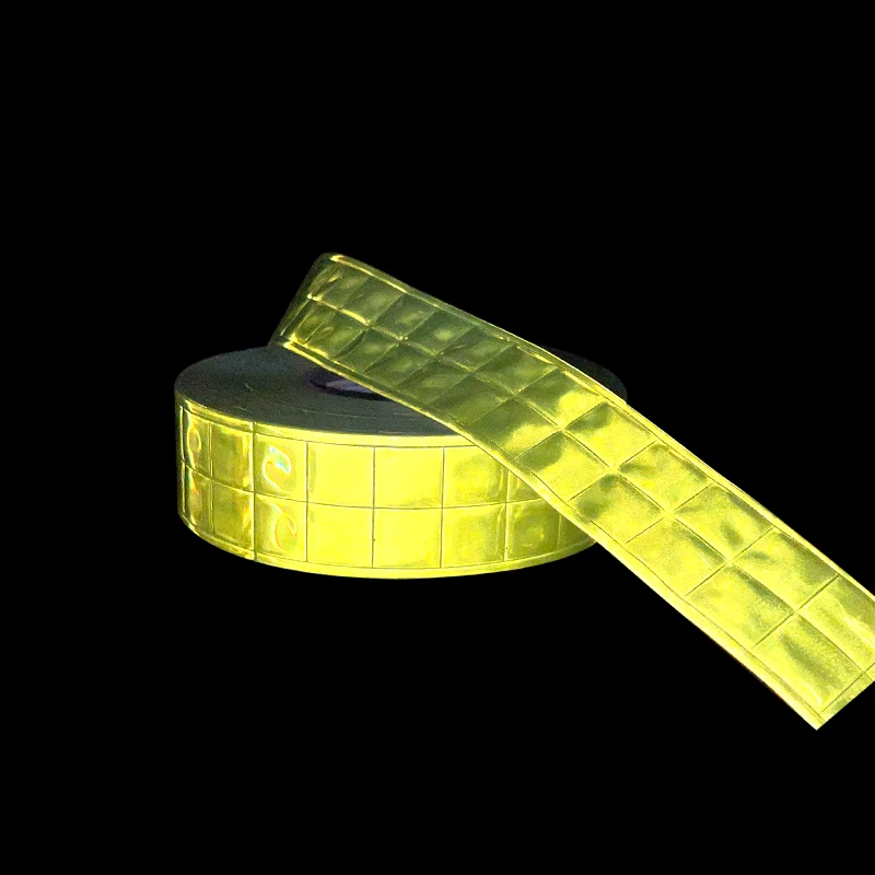 VOOFENG-Xadrez de Alta Visibilidade Reflective PVC Tape, Micro Reflective Warning Tape, Costura no Saco de Roupas, 5cm Largura