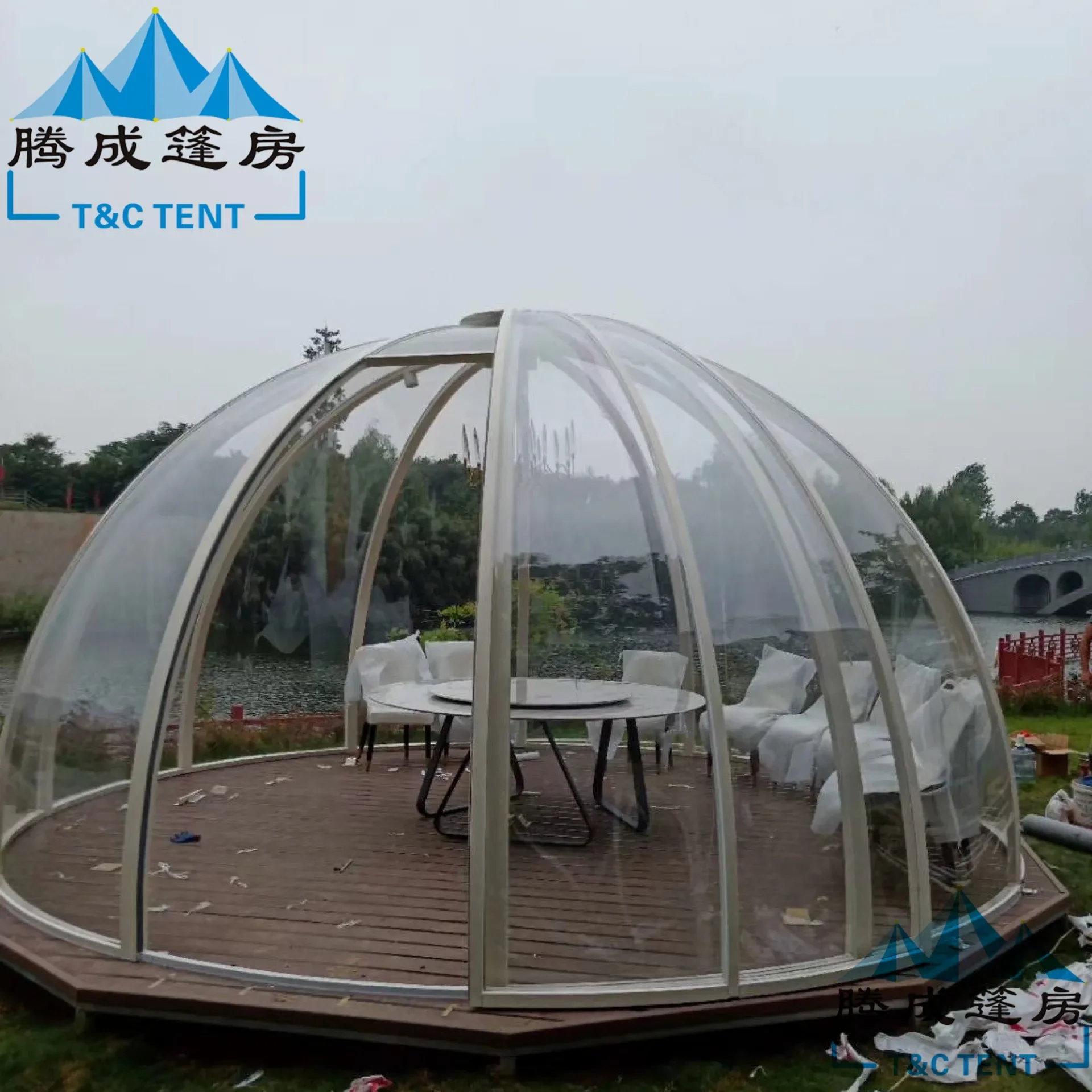 Pc starry sky house canopy sunscreen and rain-proof spherical glass house sun room balcony balcony bubble house non-inflation